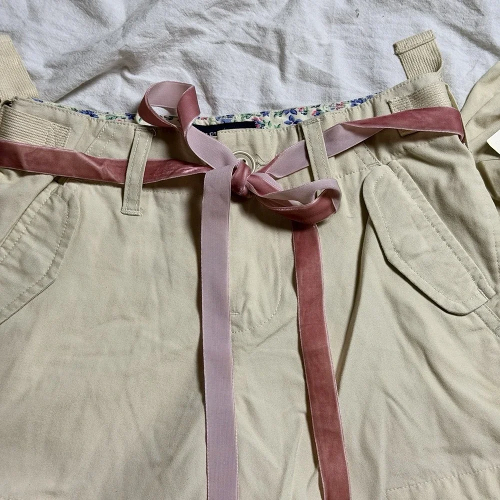 Ralph Lauren Cargo Tie Ankle Pants Girls Size 8 NWT Khaki